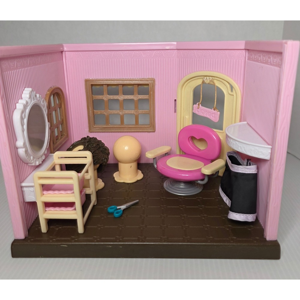 Li'l Woodzeez Baabaa Spa & Hair Salon Playset Pink Fair Incomplete 6262Z